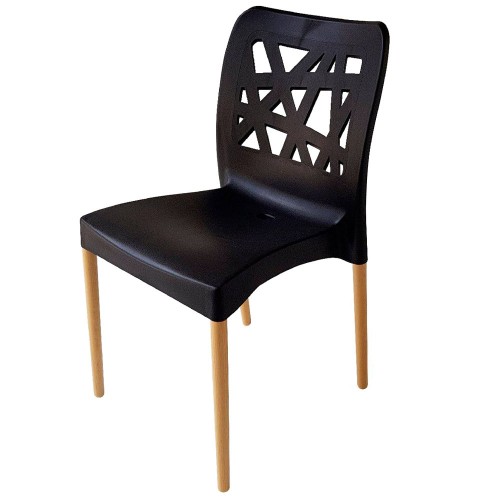 Imagen miniatura Silla De Diseño Comedor Sit Mobili 323 Franca Patas Madera Negra