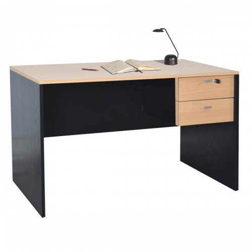 Escritorio Platinum 502 1.2mts 2 Cajones Con Cerradura Haya Con Negro