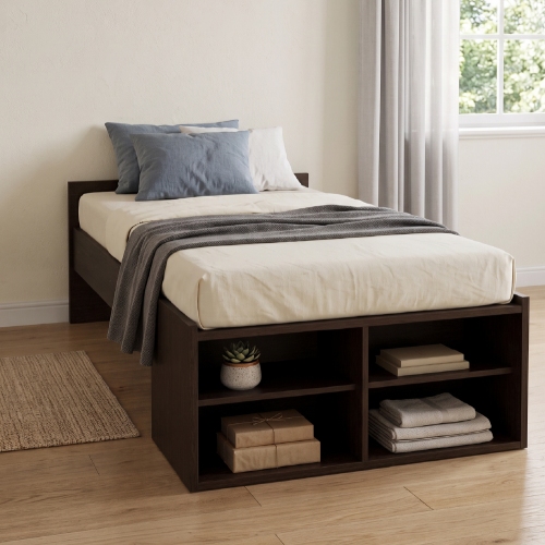 Cama 1 Plaza Platinum 952 0&period;90m Con Espacio De Guardado Tabaco