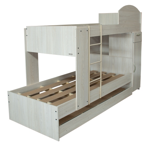Imagen miniatura Cama Cucheta Triple Platinum 954 Con Placard Gris
