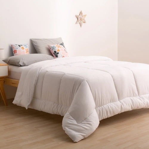 Acolchado Casablanca Oro Liso 2 1/2 P Reversible Blanco
