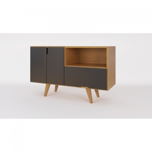 Rack De Tv Inmacol 151 Escandinavo 120x69x42 Miel Y Gris