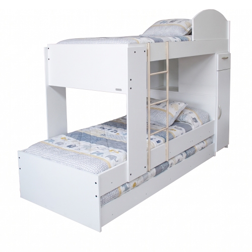 Imagen miniatura Cama Cucheta Triple Platinum 954 Con Placard Blanco