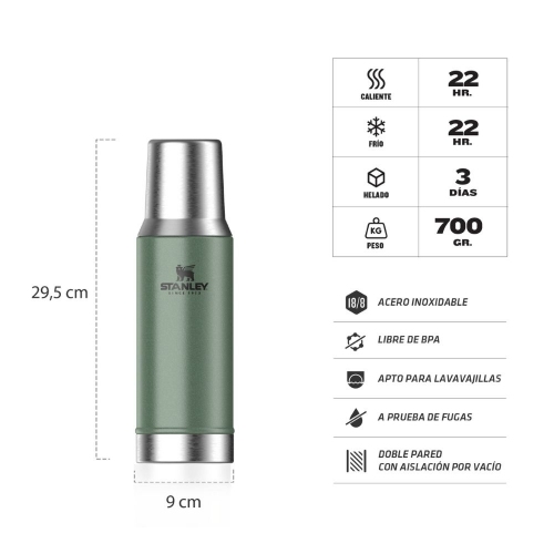 Imagen miniatura Termo Stanley 800ml Acero Inoxidable Verde