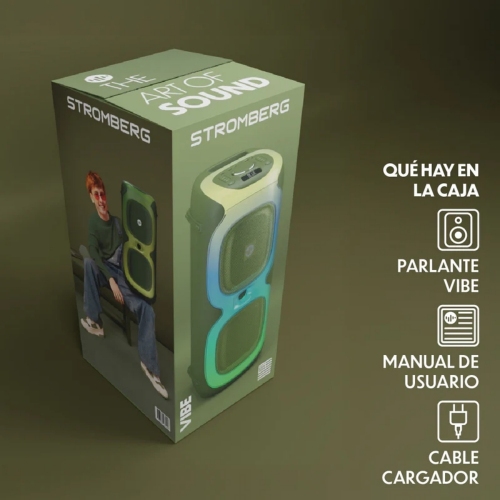 Imagen miniatura Torre De Sonido Stromberg 80w Vibe Green Eq Digital Bt