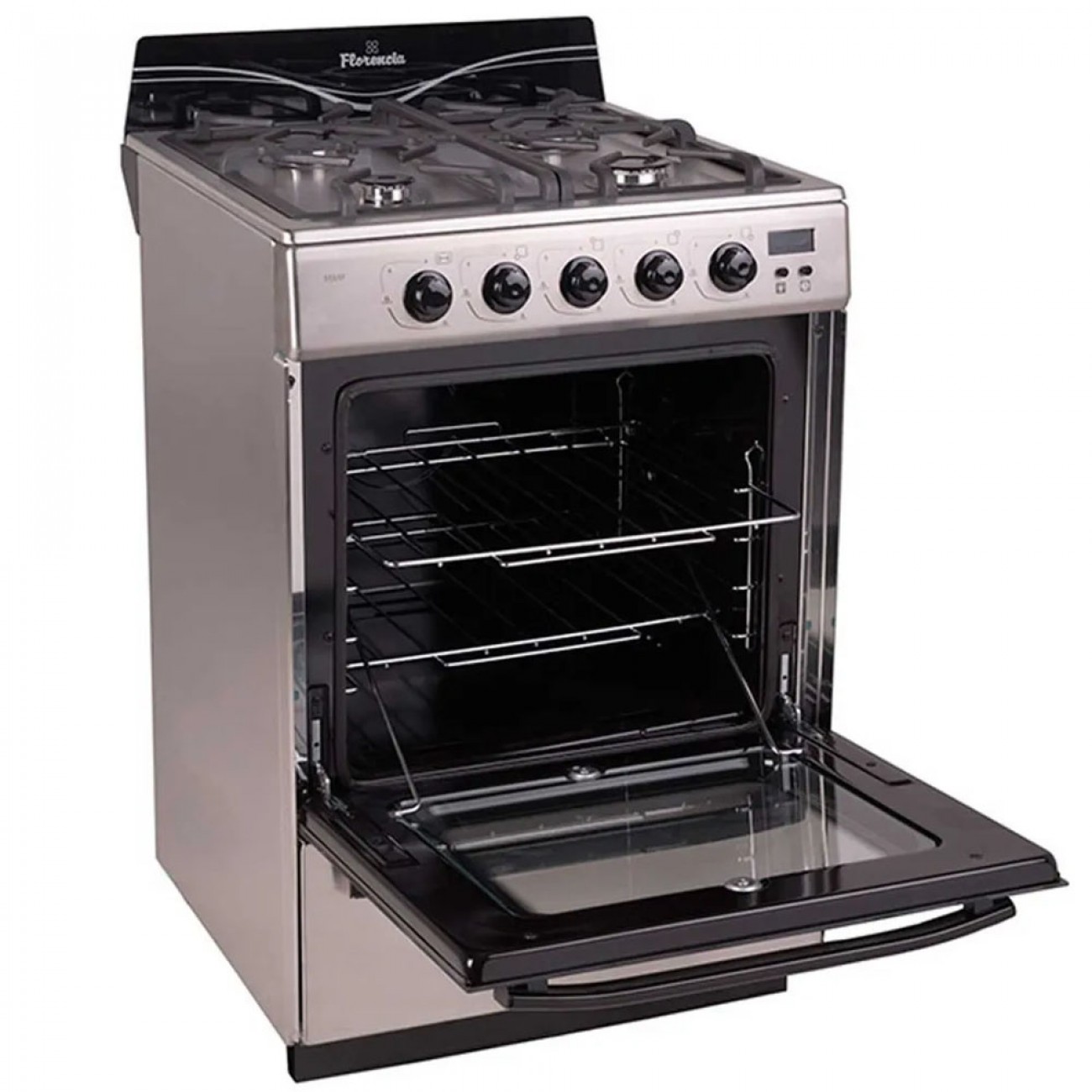 Imagen Cocina Multigas Florencia 5558f 56cm Inox Encend Timer Digit