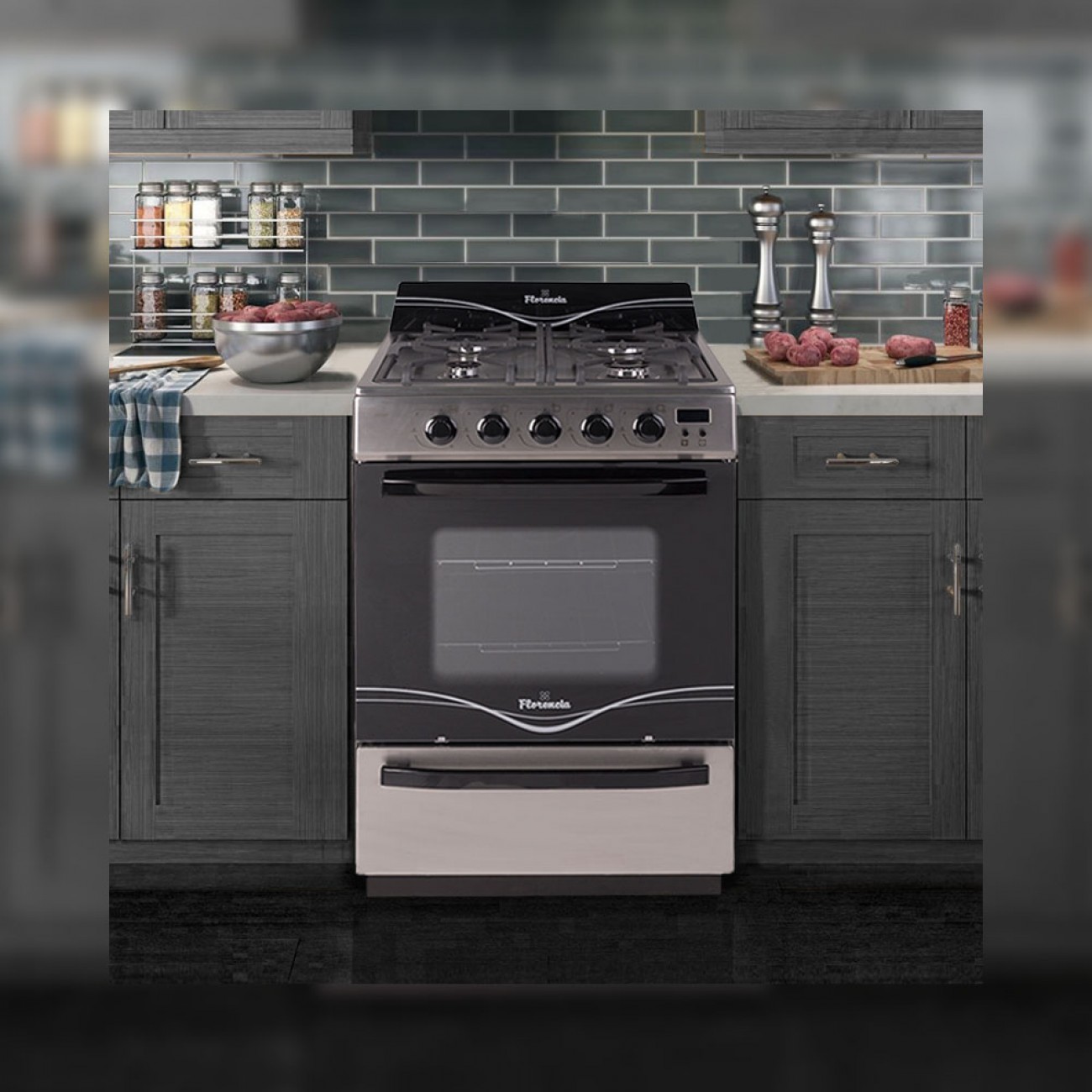 Imagen Cocina Multigas Florencia 5558f 56cm Inox Encend Timer Digit