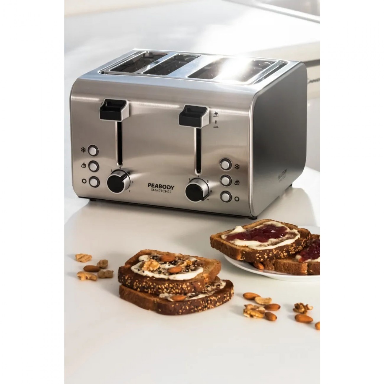 Imagen Tostadora Peabody Pe-t8520 4 Rebanadas 7 Funciones