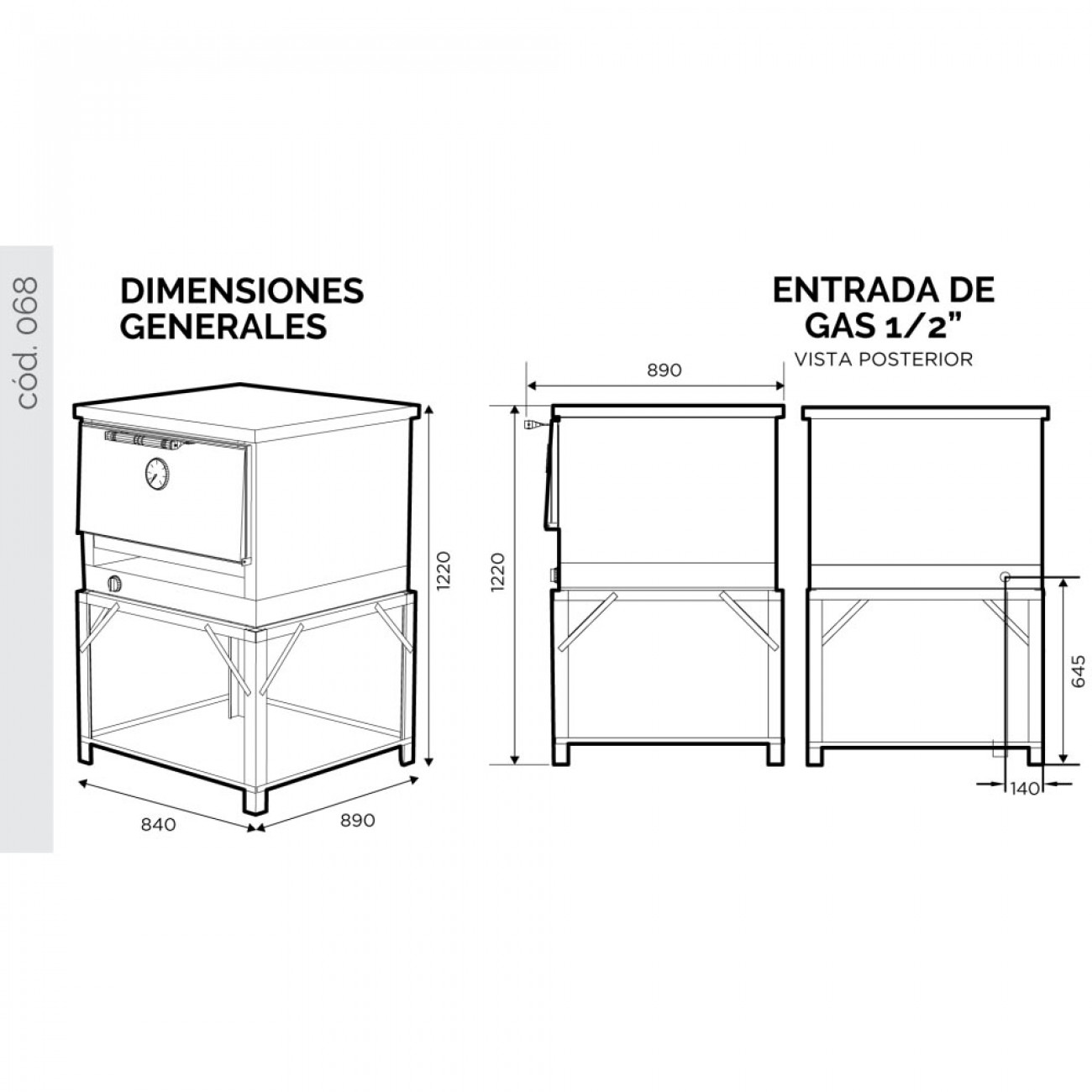 Imagen Horno Pizzero Sol Real 068 12 Pizzas Gas Natural