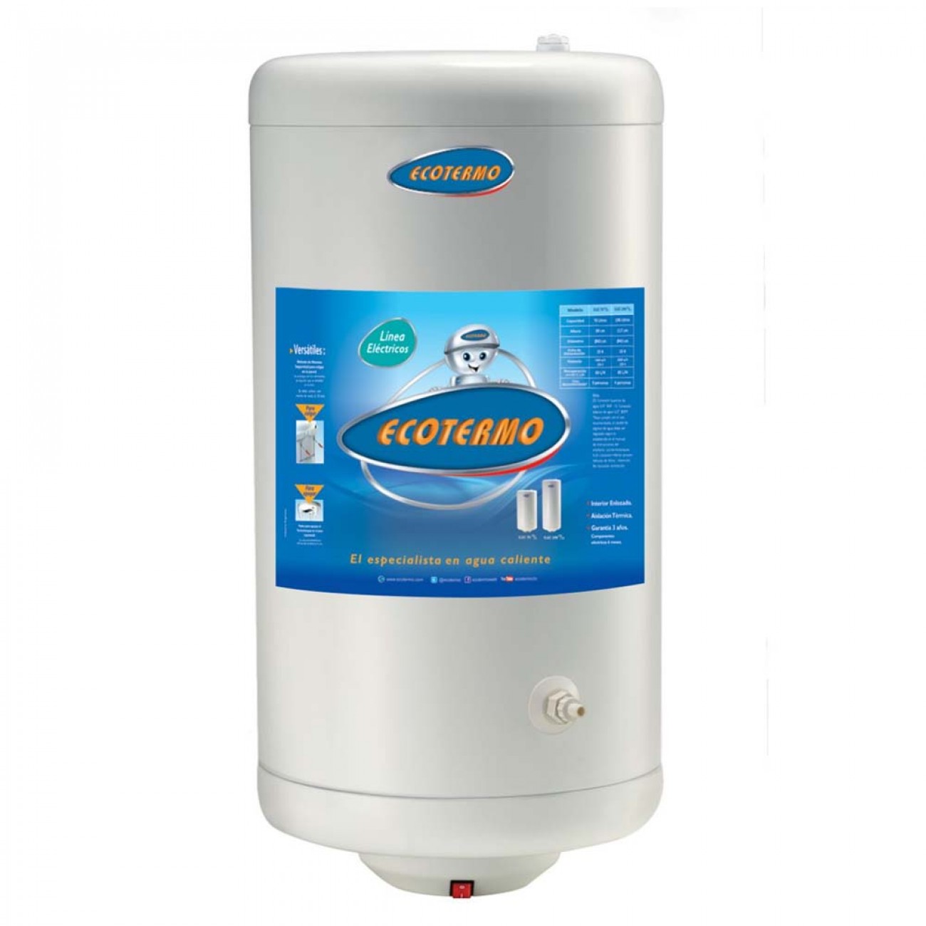 Imagen Termotanque El&eacute;ctrico Ecotermo Elec70 70 Lts Conexi&oacute;n Superior