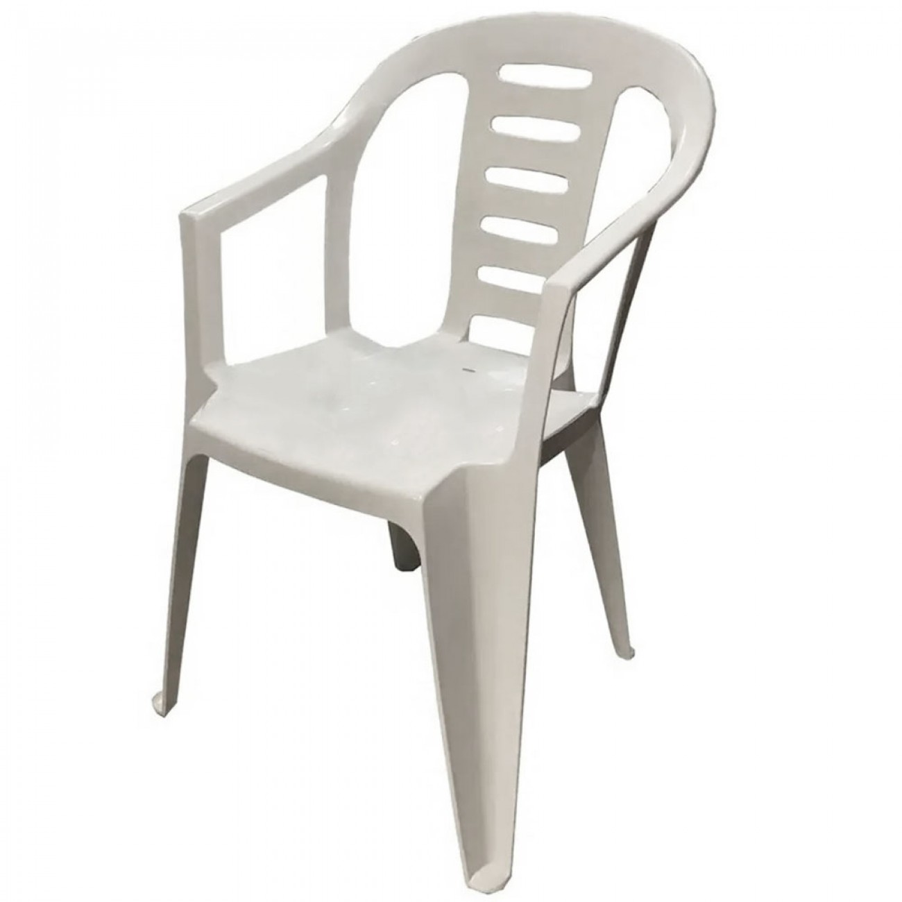 Imagen Silla Plástica De Jardín Voss 2000 Garden Apoyabrazos Blanca