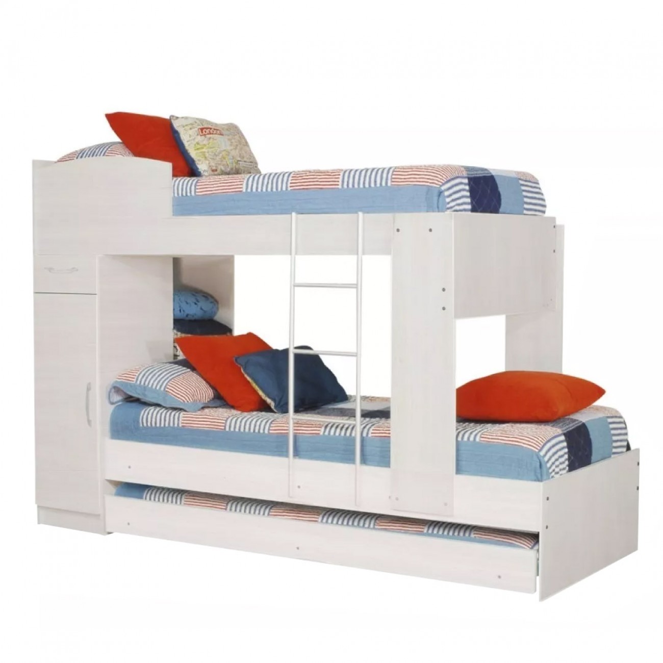 Imagen Cama Cucheta Triple Platinum 954 Con Placard Gris