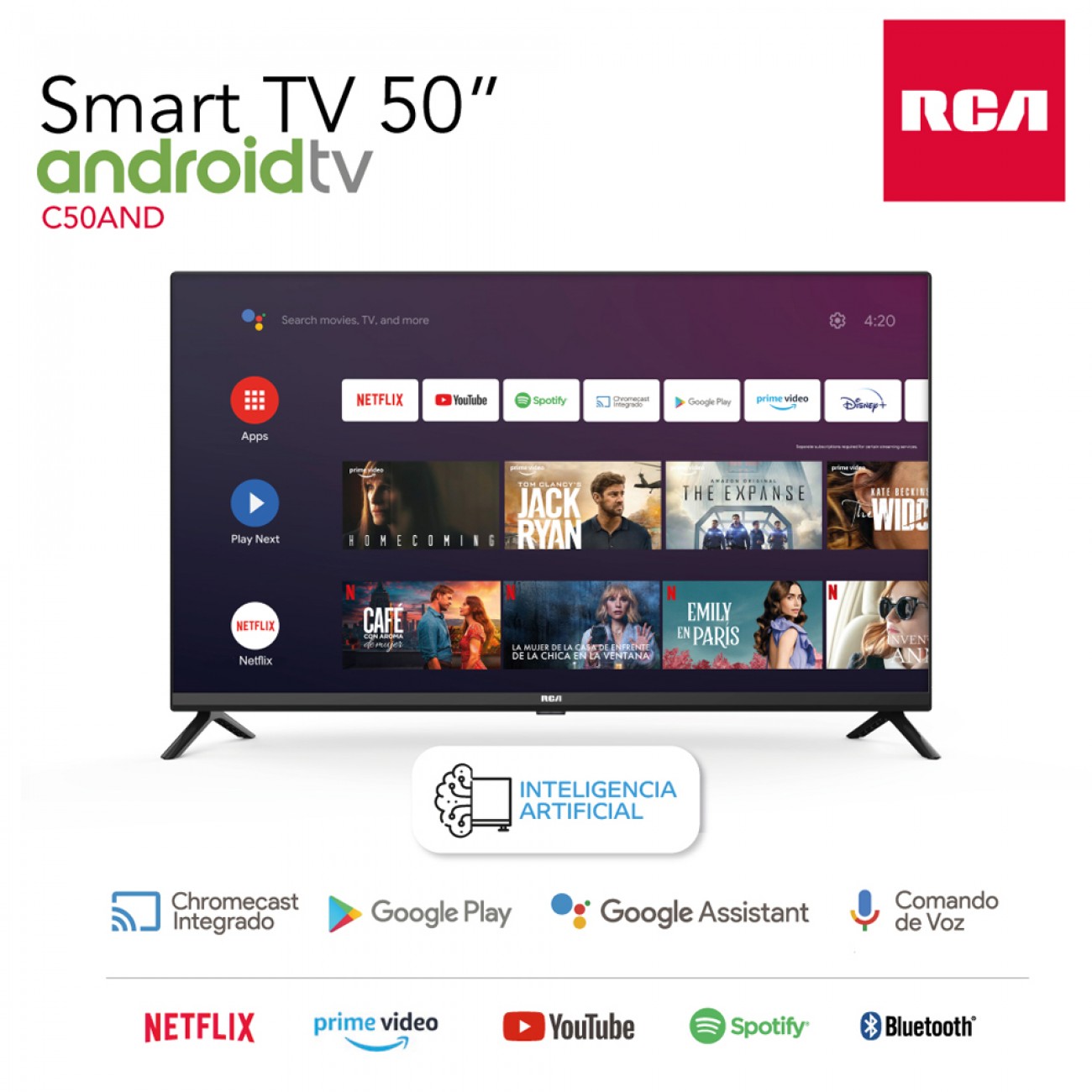 Imagen Smart Tv Led 50" Rca C50and-f 4k Android