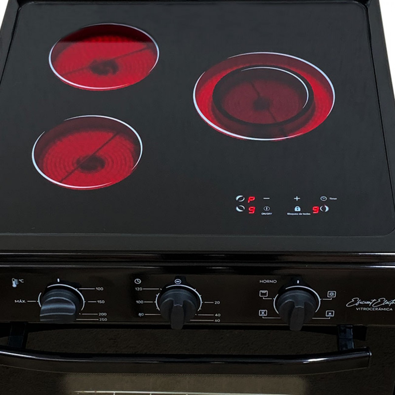 Imagen Cocina Eléctrica Florencia 8637e 56cm 3h Vitrocerámica Digit Negra