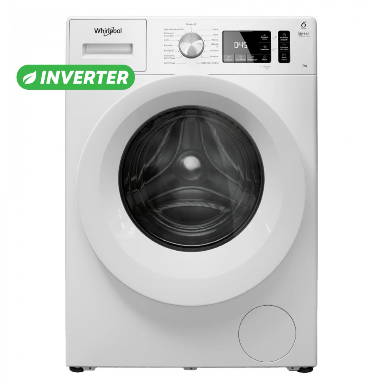 Imagen Lavarropas Automático Inverter Whirlpool Wnq70ab 7 Kg Blanco