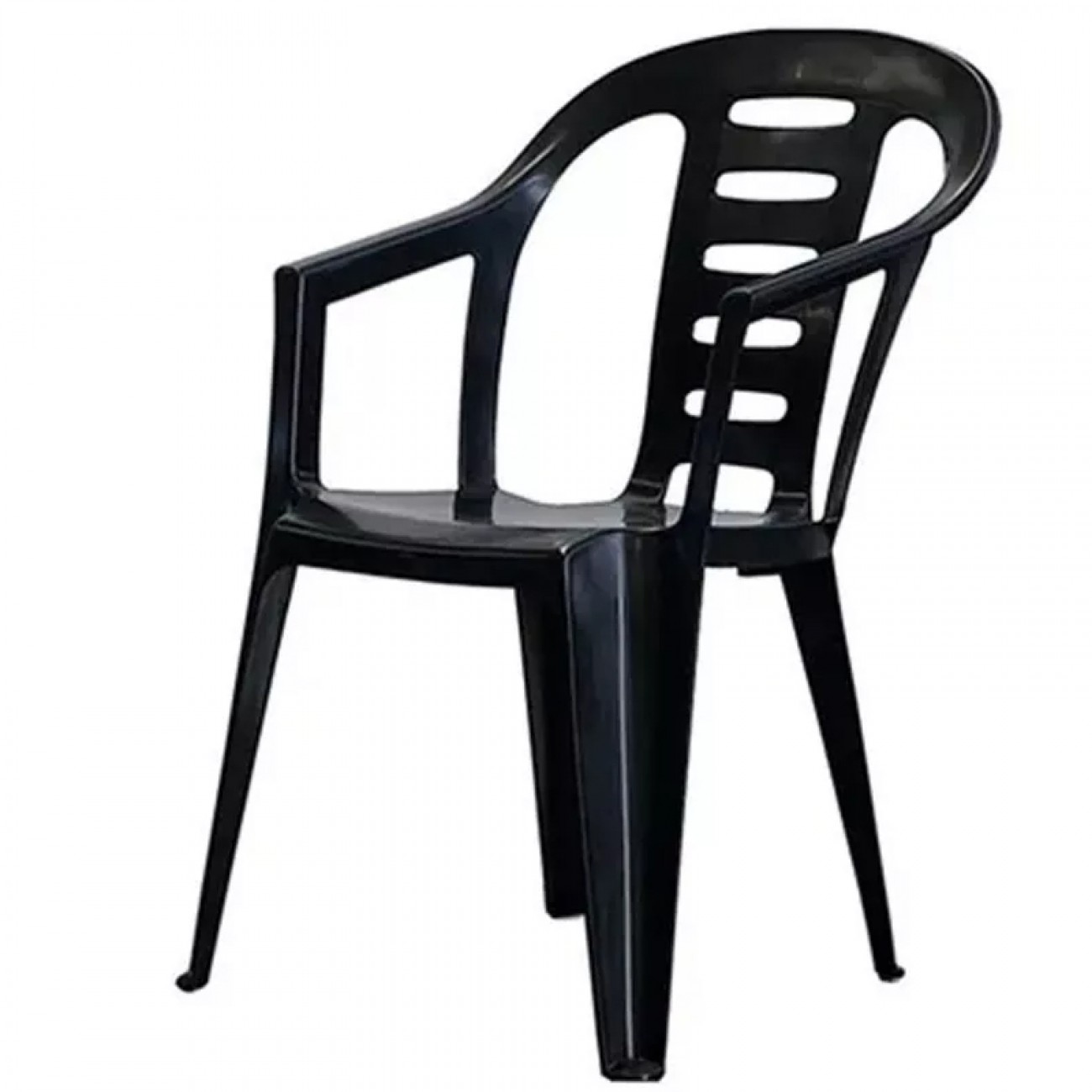 Imagen Silla Plástica De Jardín Voss 2000 Garden Apoyabrazos Negra