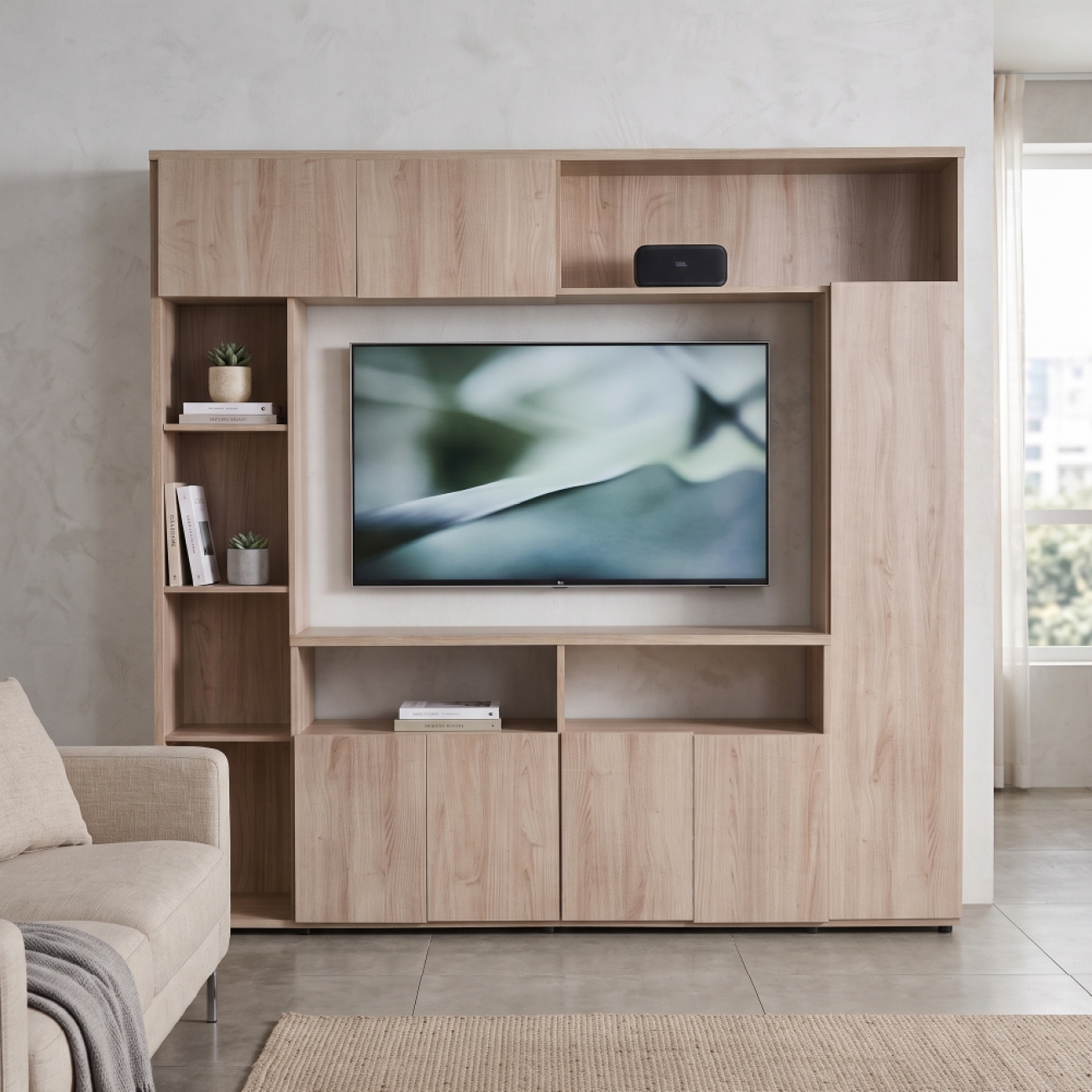 Imagen Mueble Modular Tv Led Platinum Mod 557 Savanna