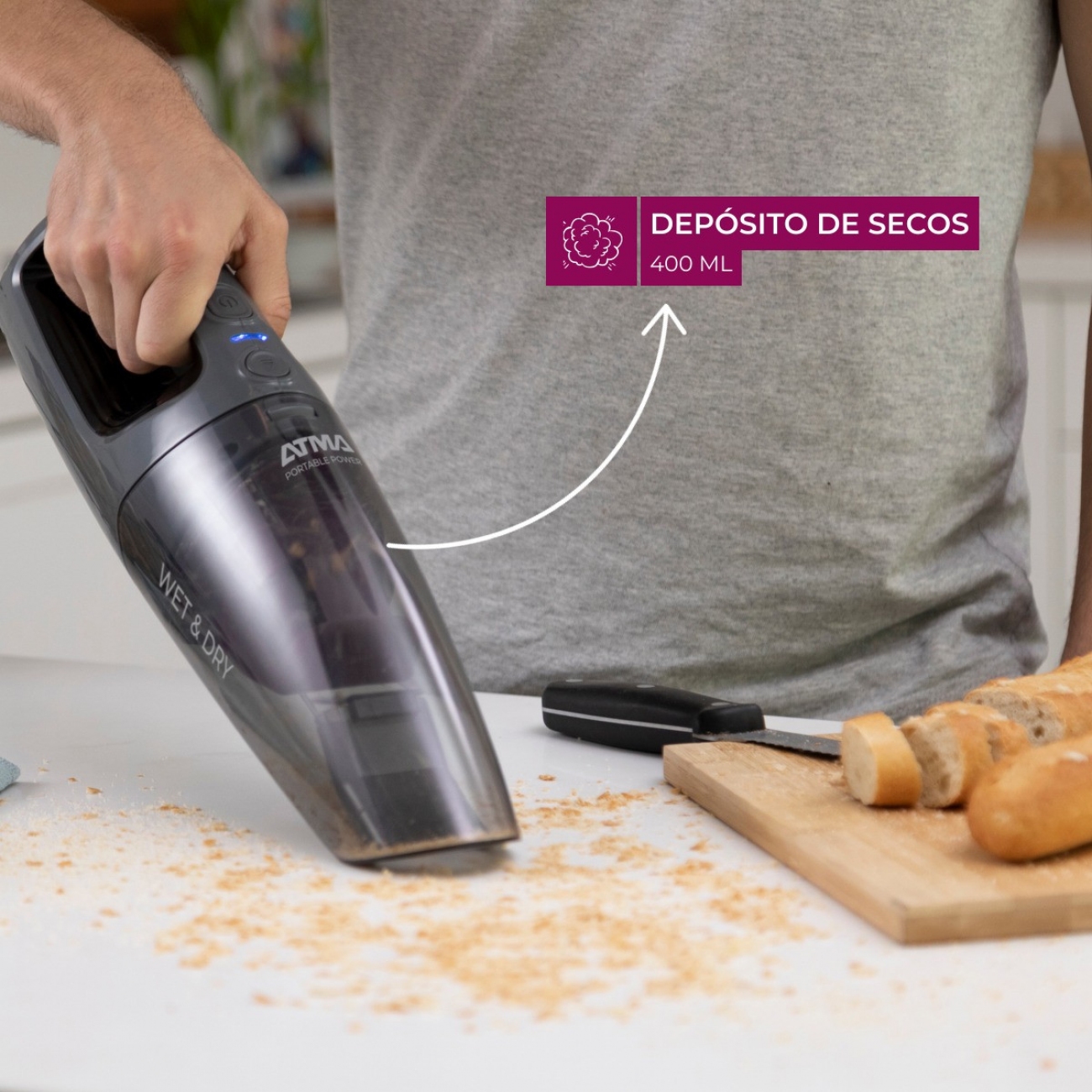 Imagen Aspiradora De Mano Atma As7912pi 10w Aspira Líquidos