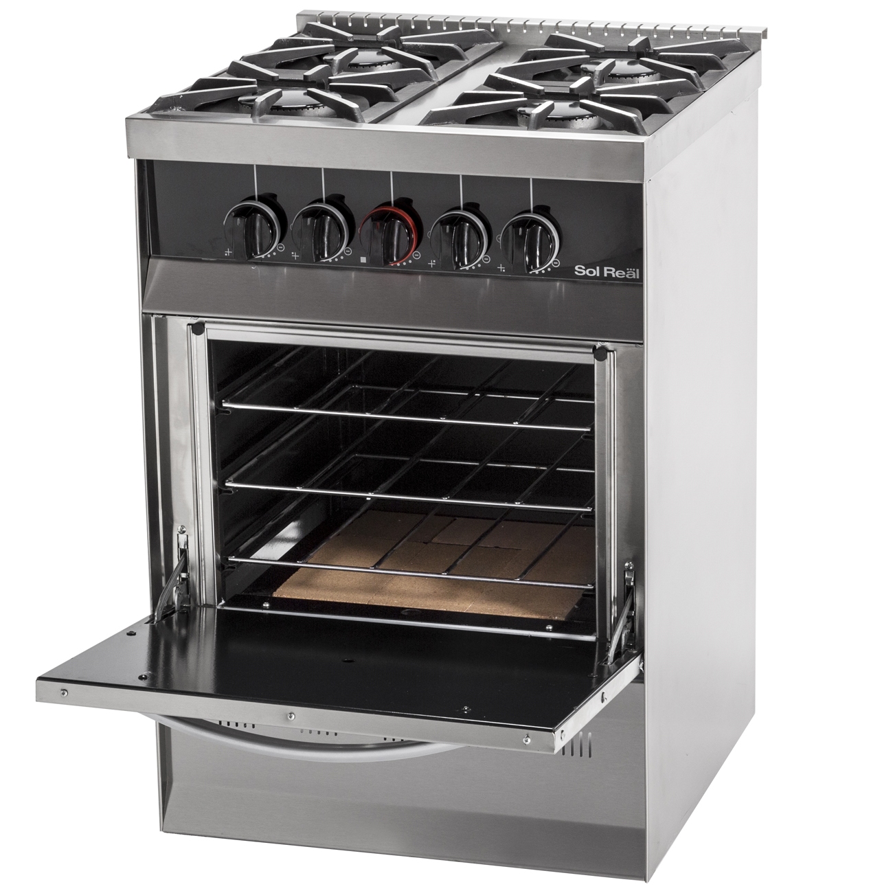 Imagen Cocina Industrial Sol Real 516mgv 4h 55cm Fundici&oacute;n Acero Inox