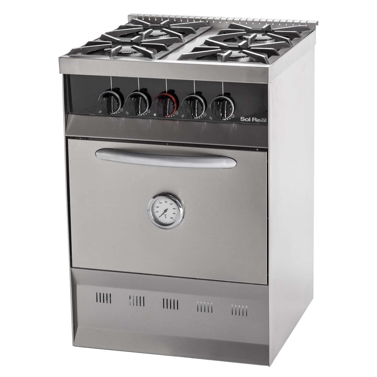 Imagen Cocina Industrial Sol Real 516mgv 4h 55cm Fundici&oacute;n Acero Inox