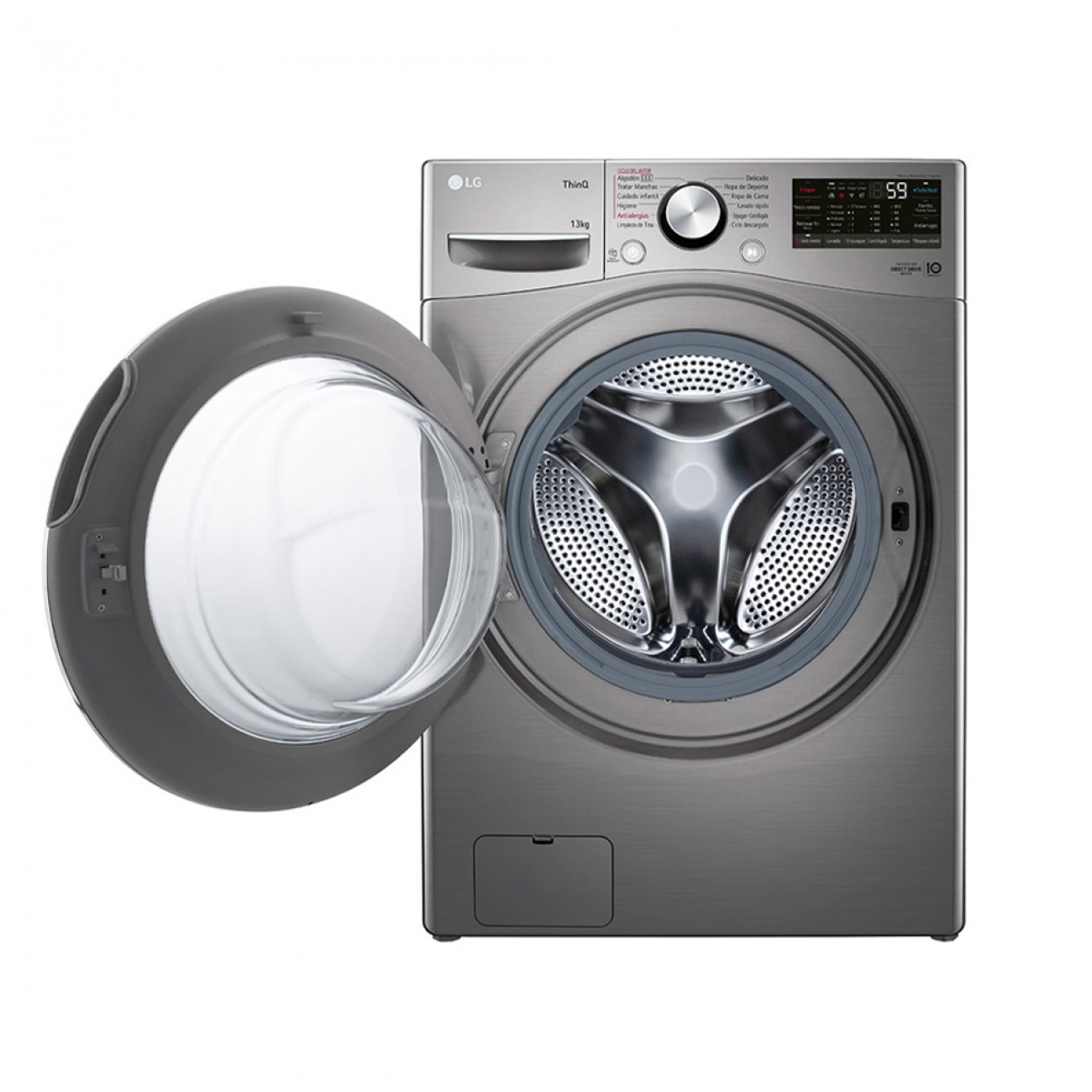 Imagen Lavarropas Automático Inverter Lg Wm13egs6 13 Kg Silver Wifi