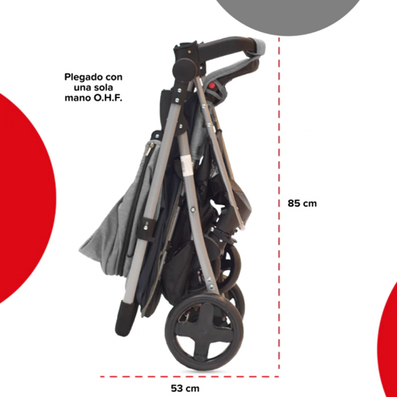Imagen Cochecito Bebé Bebesit 1390-e 4 Ruedas 15kg Reclina Gris