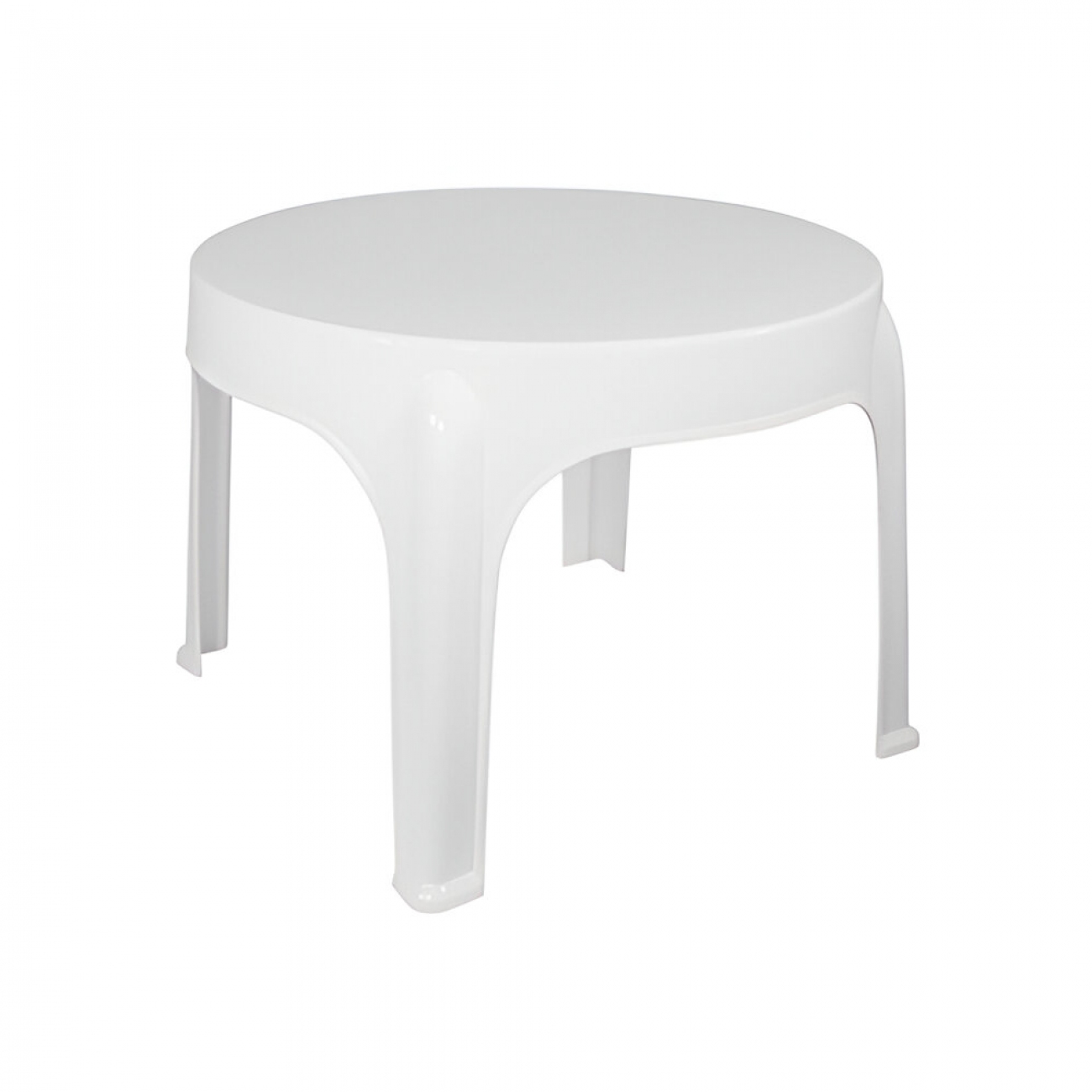 Imagen Mesa Auxiliar Pl&aacute;stica De Jard&iacute;n Quality Redonda Blanca