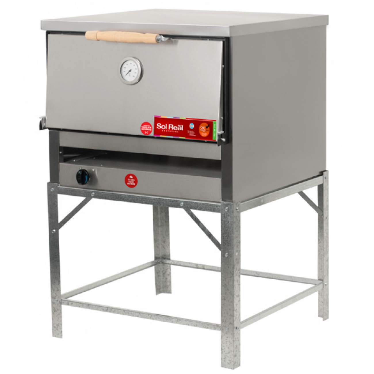 Imagen Horno Pizzero Sol Real 068 Acero Inox 12 Pizzas