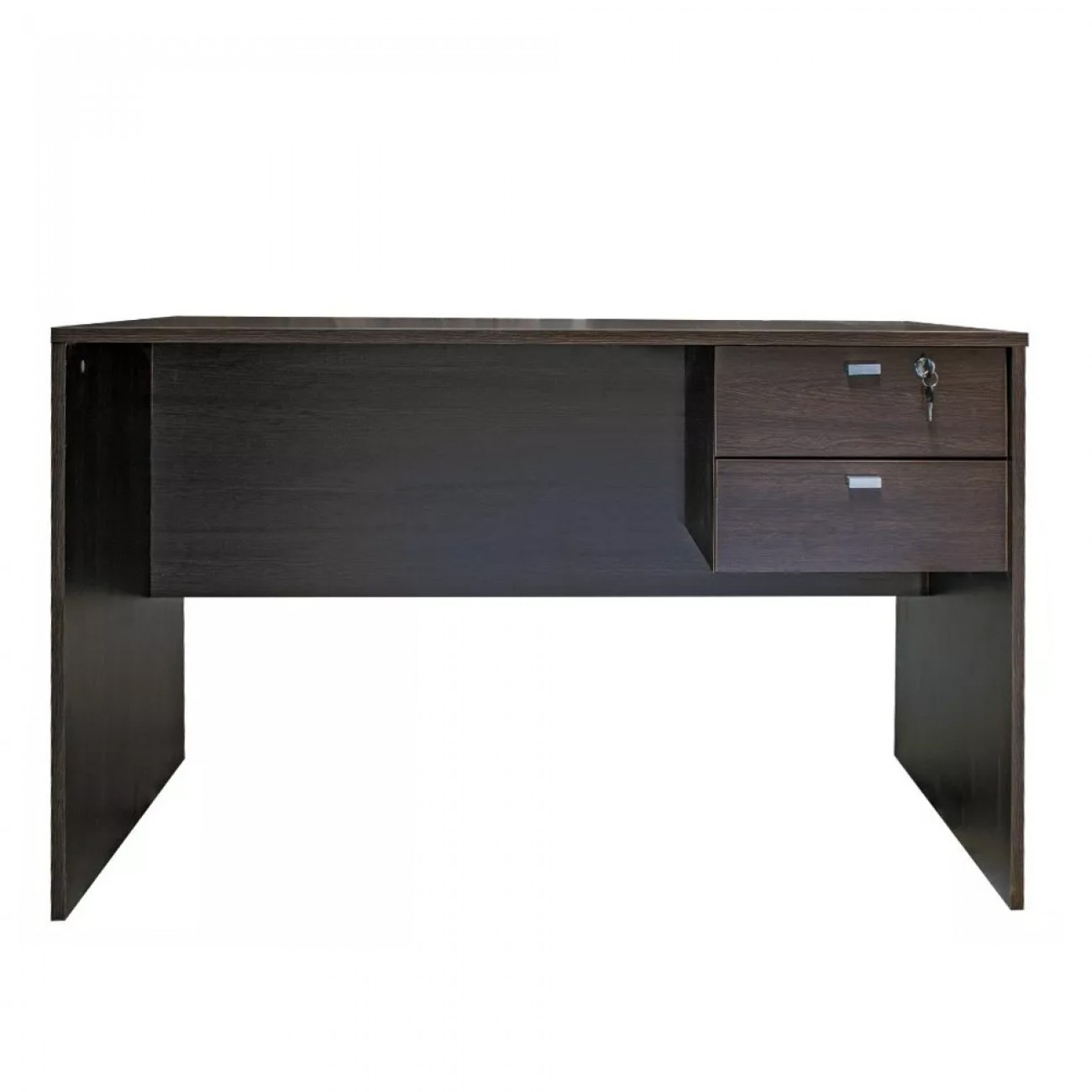 Imagen Escritorio Platinum 502 1&period;2mts 2 Cajones Con Cerradura Tabaco