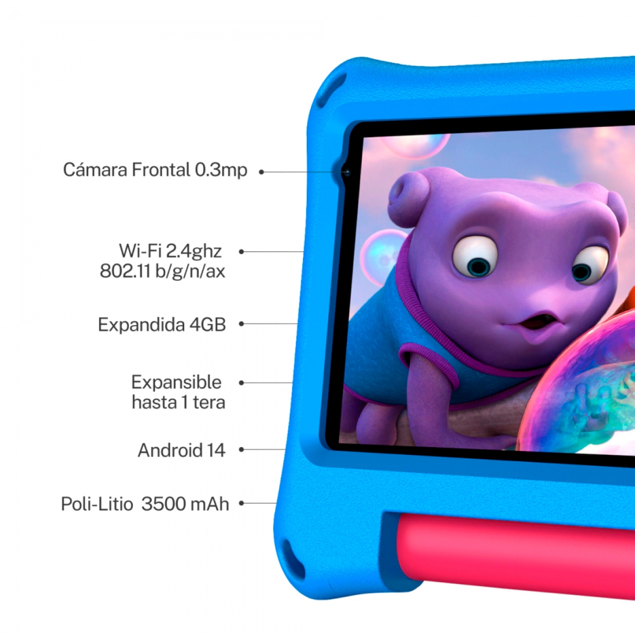 Imagen Tablet X-view Proton Kids 7" 4g 64 Gb Android Azul