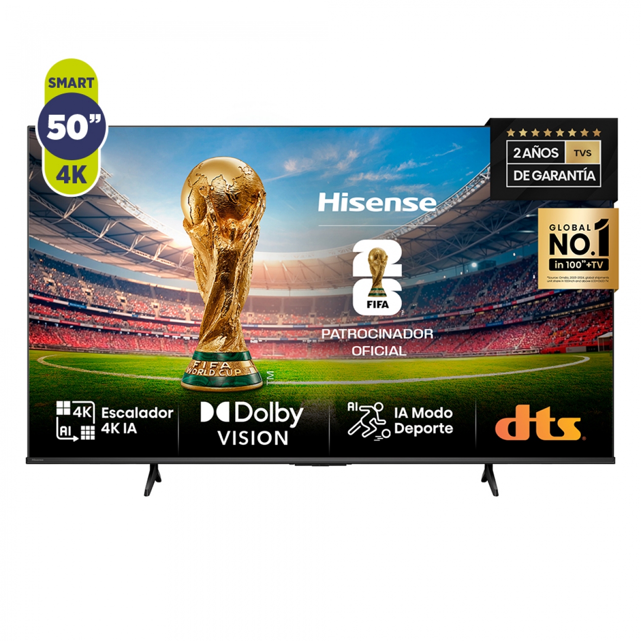 Imagen Smart Tv Uhd 50" Hisense 50a64n 4k Usb Hdmi Sist Op Vidaa