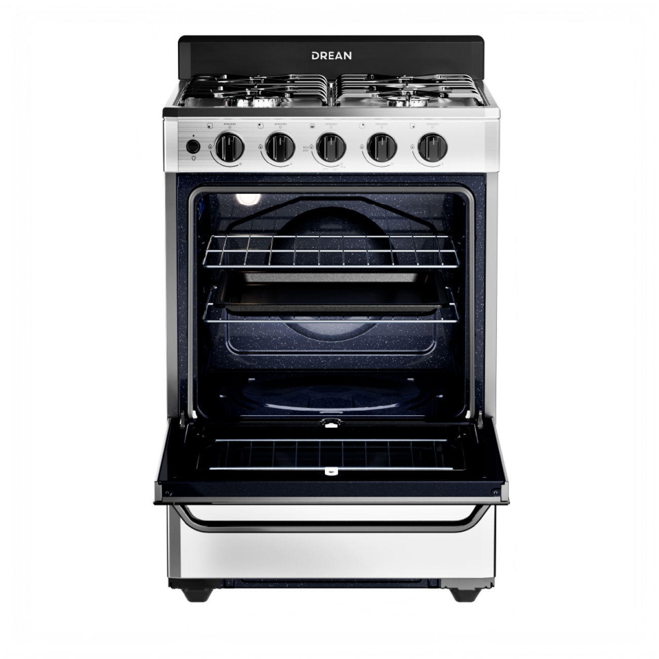 Imagen Cocina A Gas Drean Cd5603ai0 4 Hornallas Multigas Acero Inox