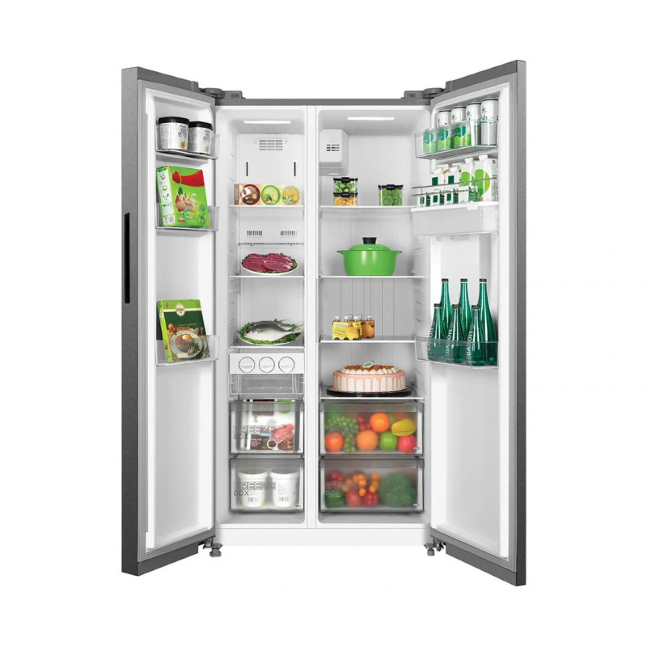 Imagen Heladera Sidebyside Nofrost Midea Mdrs710fge46aw Invert 410l