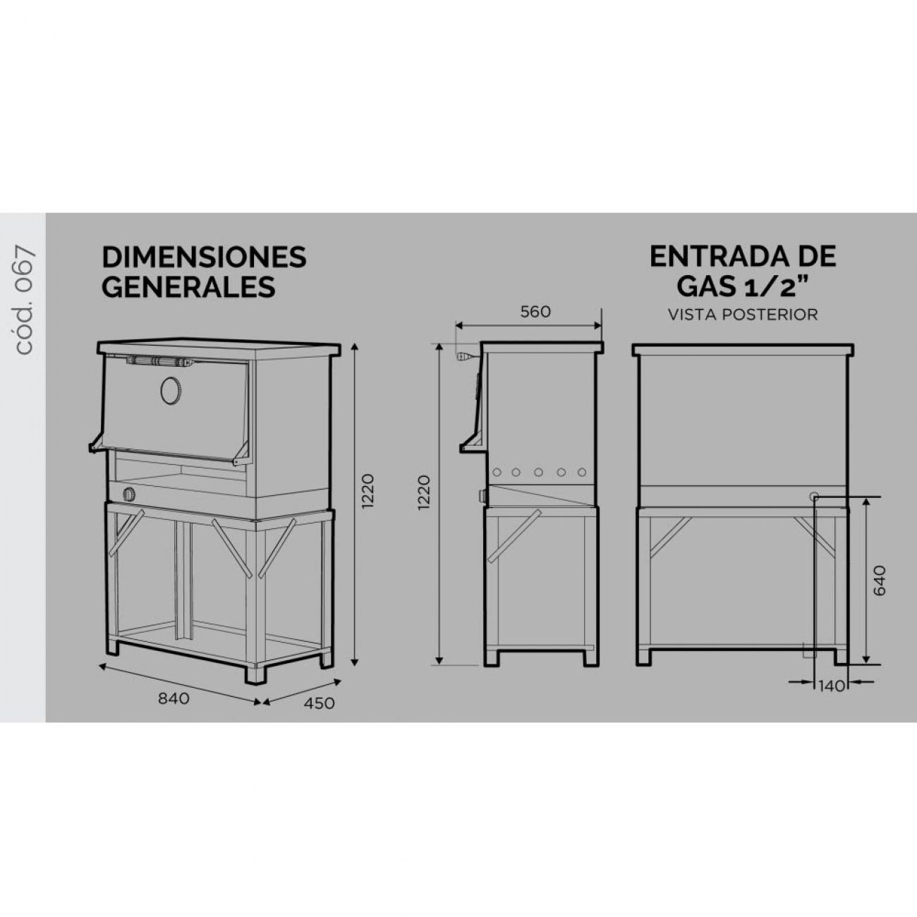 Imagen Horno Pizzero Solreal 067-gn 6 Pizzas Gas Natural 3 Rejillas