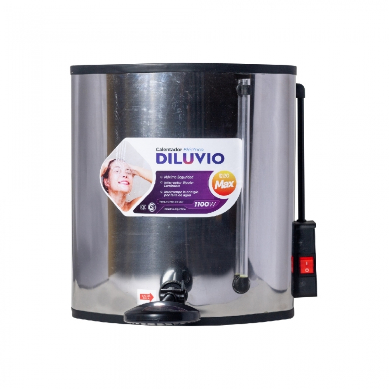 Imagen Calefon Electrico Indelplas D20 MAX GN 20Lts Acero Inox