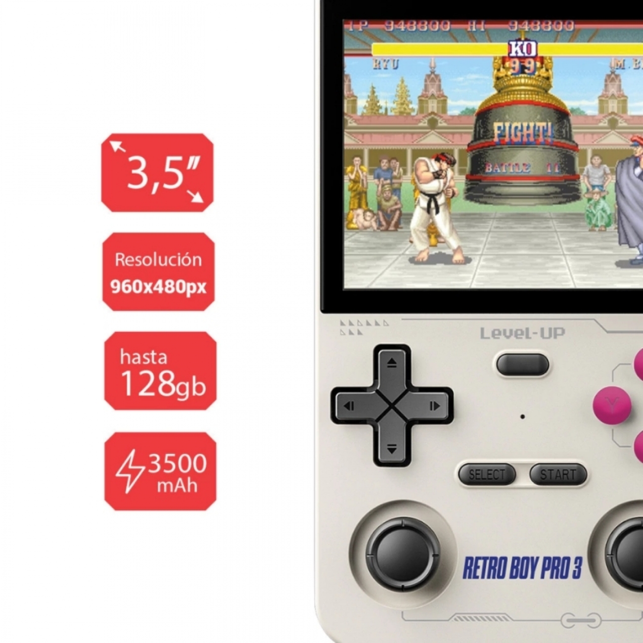 Imagen Consola Portatil Retro Boy Pro 3 Level Up 3&period;5"