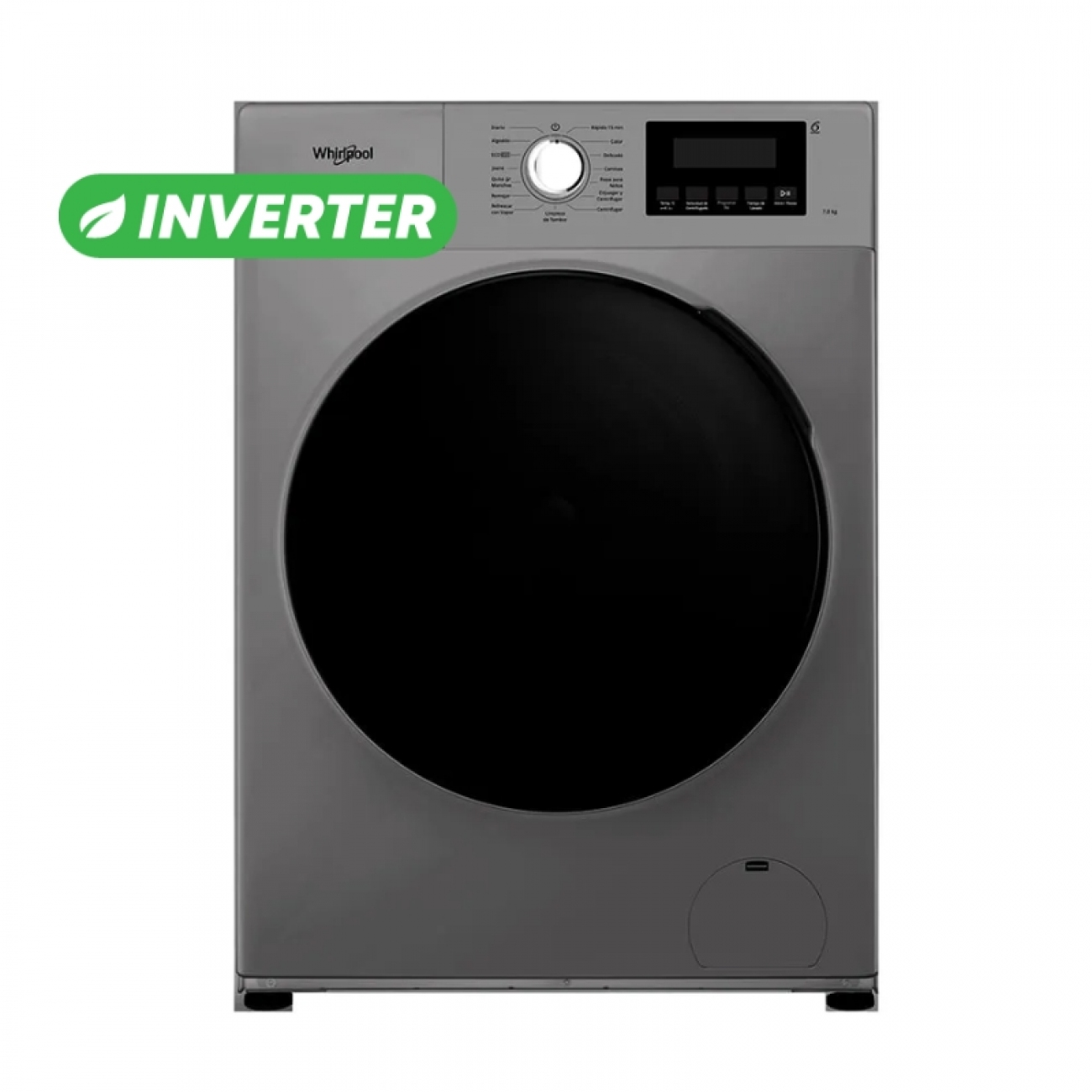 Imagen Lavarropas Inverter Whirlpool WNQ07AS 7Kg 1300RPM Titanium