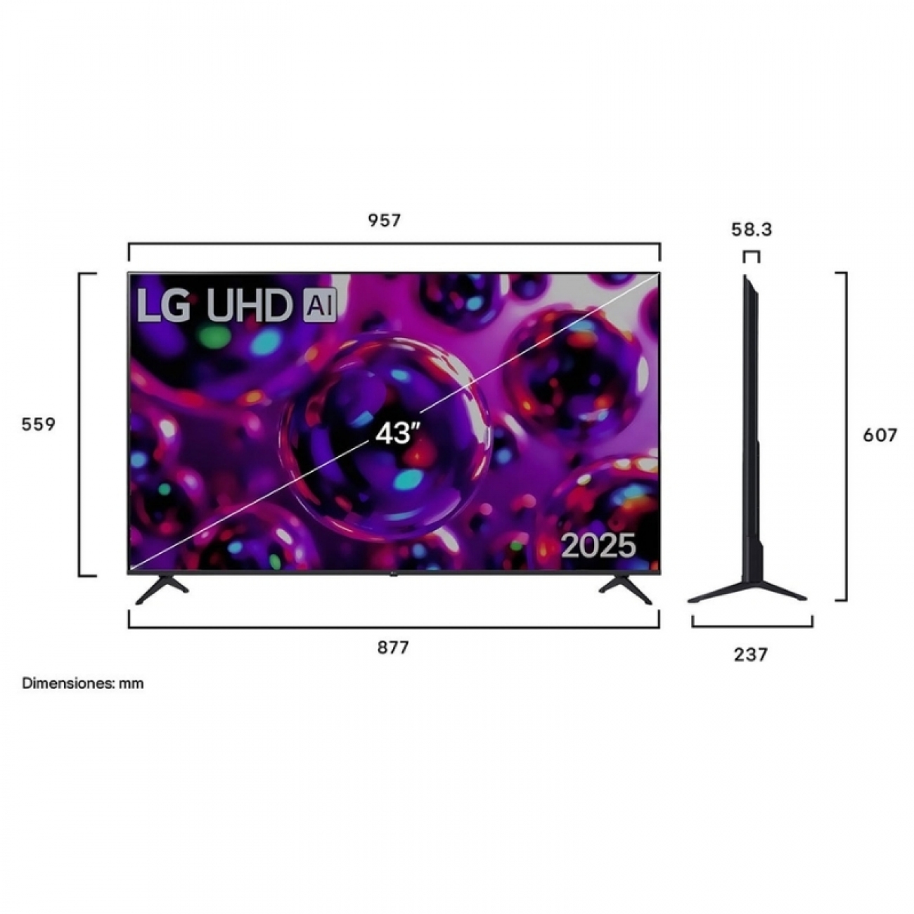 Imagen Smart TV 43" LG 43UA8050PSA UHD 4K Web OS IA Gen 8