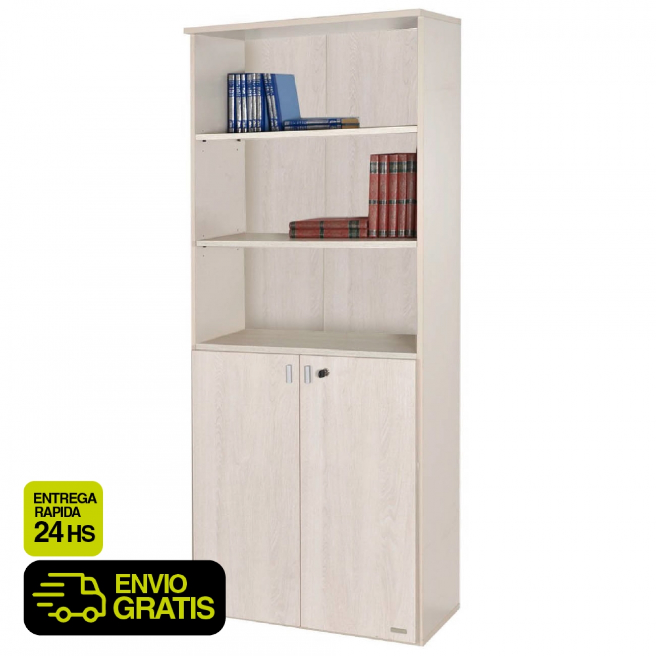 Imagen Biblioteca Puertas Bajas Platinum 530 3 Estantes Gris Andino